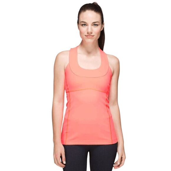 LULULEMON ATHLETICA Scoop Neck Tank 'Very Light Flare' Size 4 - Picture 2 of 4
